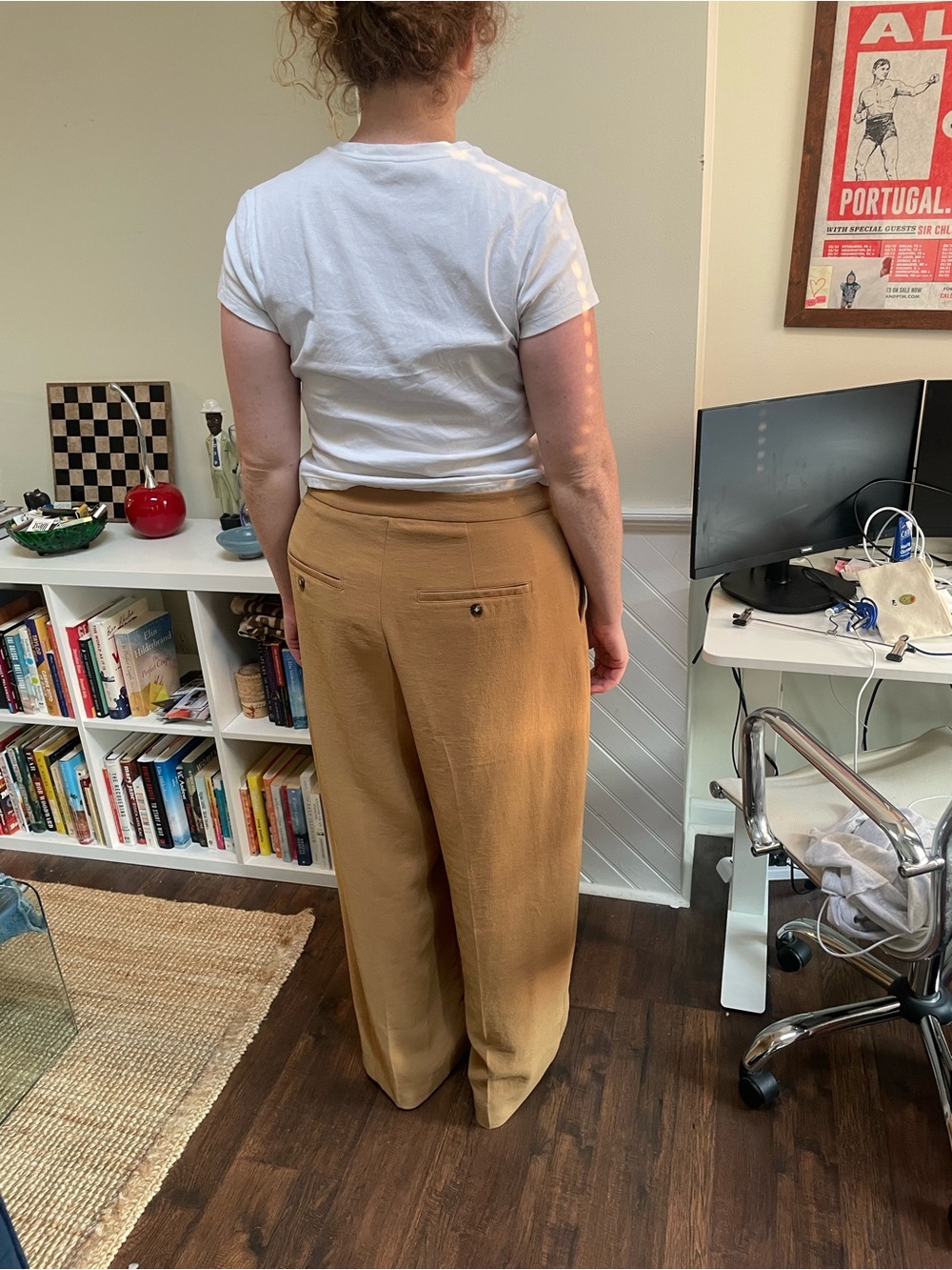 Madewell Camel Wide Leg Trouser Pants High Rise Size 14 - Picture 3 of 8